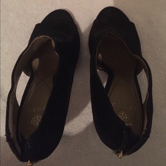 Isola Black Peep Toe Heels - Picture 6 of 6